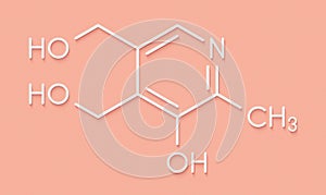 Vitamin B6 pyridoxine molecule. Skeletal formula.