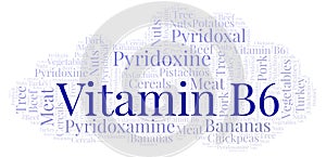 Vitamin B6 word cloud.