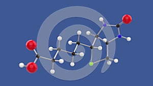 Vitamin B7 Biotin 3D molecule structure animation