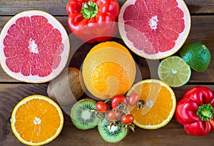 Vitamin C in fruits and vegetables. Natural products rich in vitamin C