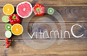 Vitamin C in fruits and vegetables. Natural products rich in vitamin C