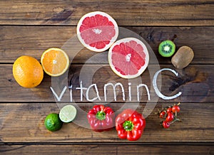 Vitamin C in fruits and vegetables. Natural products rich in vitamin C