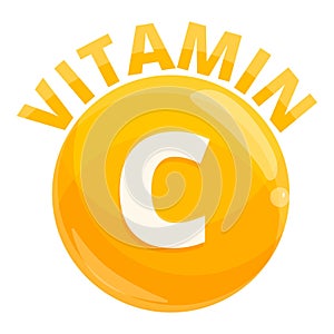 Vitamin c icon, cartoon style
