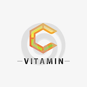 vitamin c logo vector design vector icon health nutrition