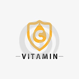 vitamin c logo vector design vector icon health nutrition