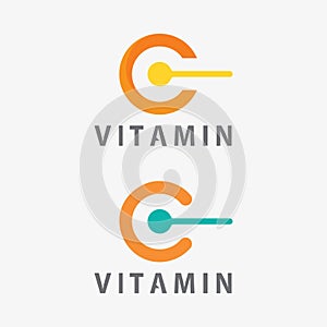 vitamin c logo vector design vector icon health nutrition