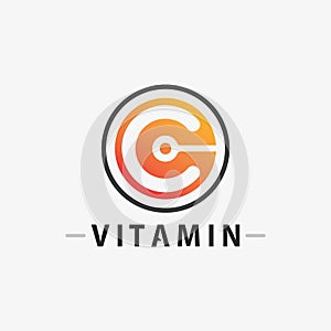 vitamin c logo vector design vector icon health nutrition