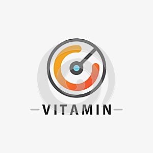 vitamin c logo vector design vector icon health nutrition