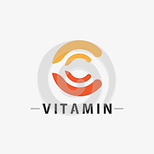 vitamin c logo vector design vector icon health nutrition