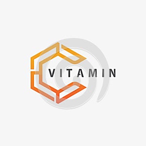 vitamin c logo vector design vector icon health nutrition