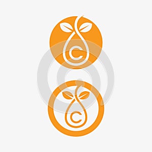 vitamin c logo vector design vector icon health nutrition