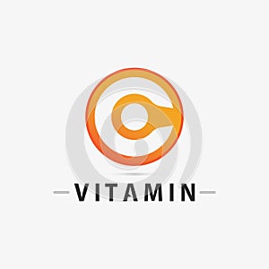 vitamin c logo vector design vector icon health nutrition