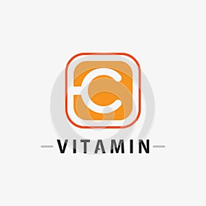 vitamin c logo vector design vector icon health nutrition