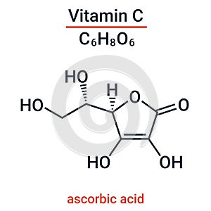 Vitamin C. Structural chemical formula.