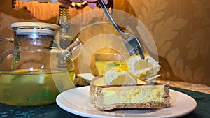 vitamin citrus tea and lemon cake tart cheesecake with lemon delicious food freshness treatment for colds craft desserts