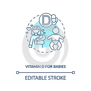 Vitamin D for babies concept icon