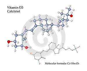 Vitamin D3 Calcitriol - 3d illustration of molecular structure
