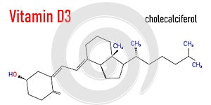 Vitamin D D3, cholecalciferol molecule. Skeletal formula