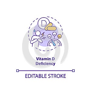 Vitamin D deficiency concept icon