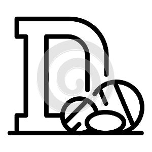 Vitamin d icon, outline style