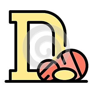 Vitamin d icon vector flat