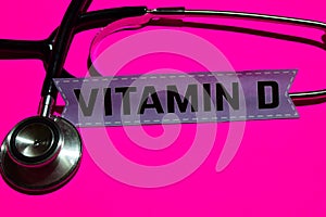 Vitamin D on the paper with medicare Concept