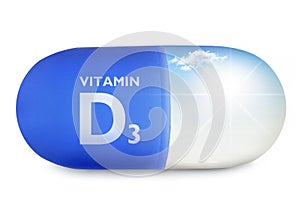 Vitamin d pill concept