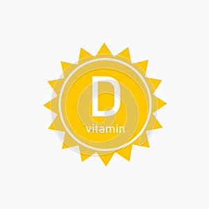 Vitamin D and the Sun. Simple icon isolated on white background.