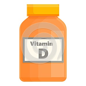 Vitamin d supplement icon, cartoon style