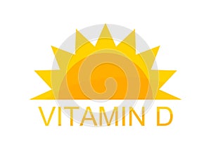 Vitamin D symbol sun icon design