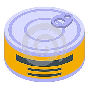 Vitamin d tin fish icon, isometric style