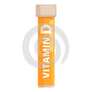 Vitamin D tube icon cartoon vector. Sugar supplement