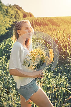 Vitamin D in Womens Health, Role of Vitamin D3 Supplements in female health. Young woman enjoying sun in nature