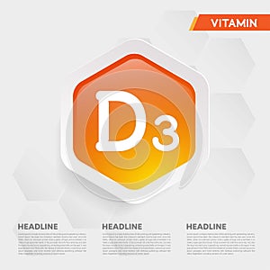 Vitamin D3 icon Drop collection set, cholecalciferol. golden drop Vitamin complex drop. Medical for heath Vector illustration