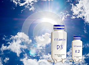 Vitamin D3 and K2 symbolic