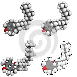 Vitamin E (alpha-tocopherol) molecule