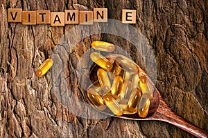 Vitamin E Capsules stock photo.