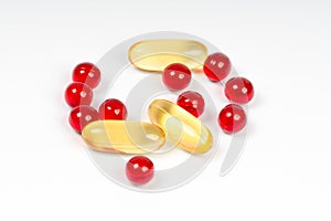 Vitamin e and cod liver oil capsules