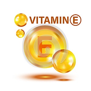 Vitamin E icon in flat style. Pill capcule vector illustration on white isolated background. Skincare business concept