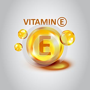 Vitamin E icon in flat style. Pill capsule vector illustration on white isolated background. Skincare business concept