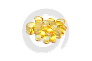 Vitamin E Supplemets isolated on white background