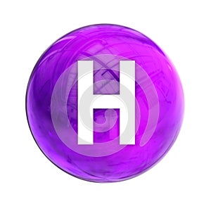 Vitamin H sphere molecule for healthcare medical pharmacy. Shining symbol of Vitamin H. Biotin. Vitamin icon. 3D rendering