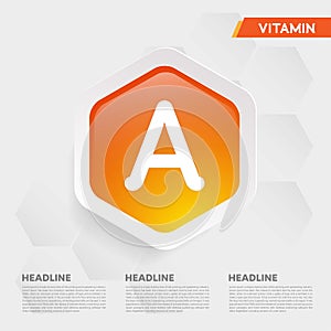 Vitamin A icon Drop collection set, cholecalciferol. golden drop Vitamin complex drop. Medical for heath Vector illustration