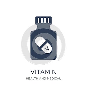 vitamin icon. Trendy flat vector vitamin icon on white background from Health and Medical collection