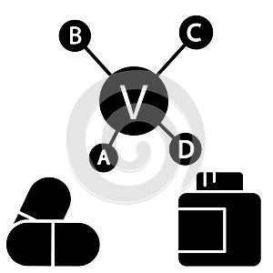 Vitamin icon vector. multivitamin illustration sign. immunity symbol. Medical logo.