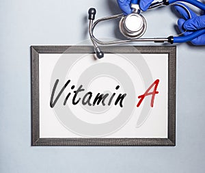 Vitamin A inscription, health care with vitamines
