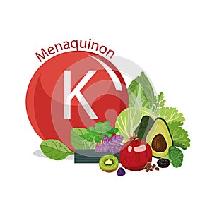 Vitamin K. Natural organic foods with high vitamin conte
