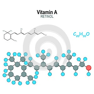 Vitamin A. model of retinol molecule