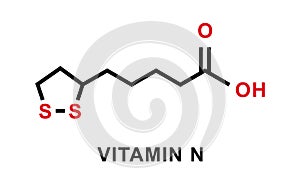 Vitamin N chemical formula. Vitamin N chemical molecular structure. Vector illustration