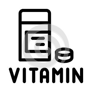 Vitamin pills package icon vector outline illustration